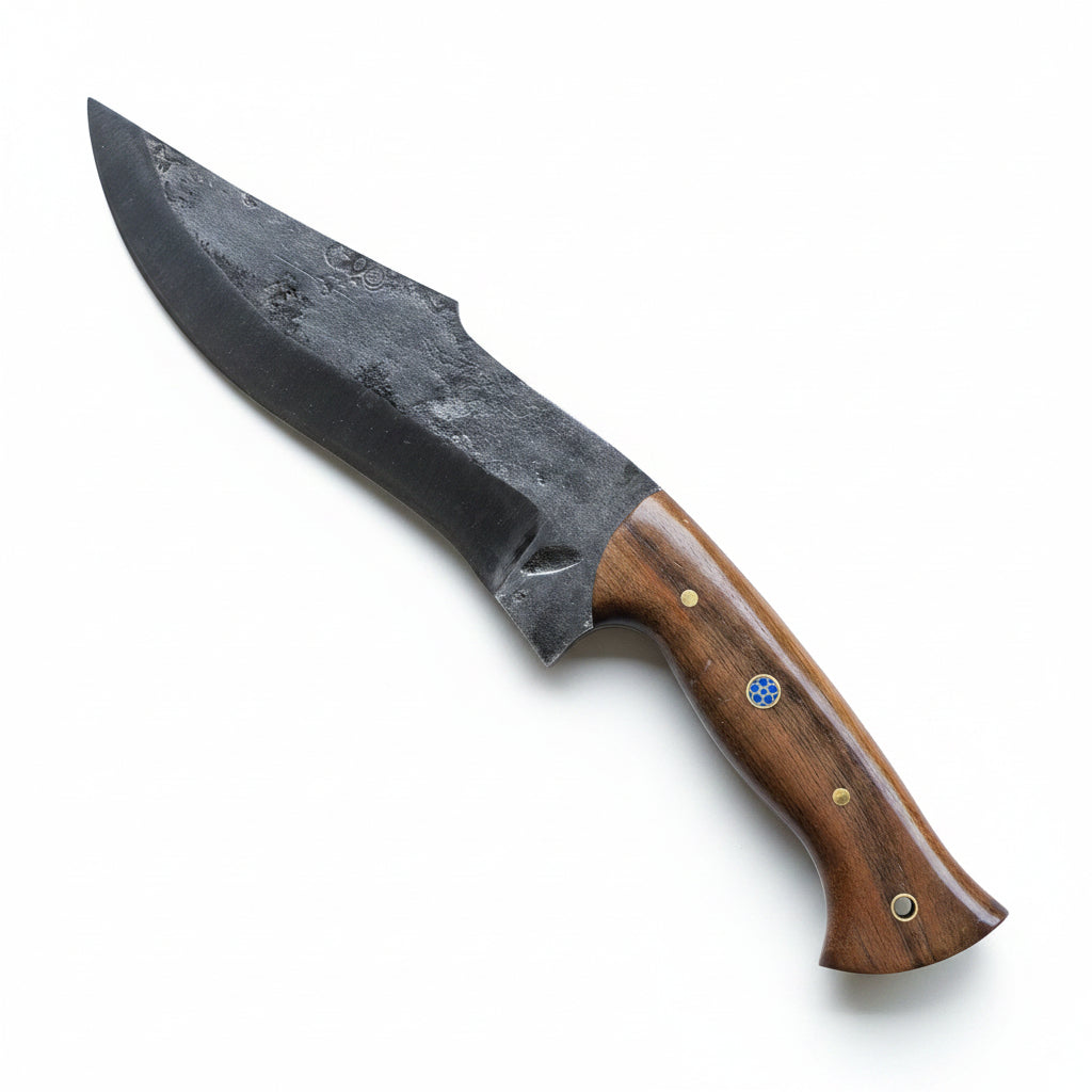 30 CM Dövme Çelik Ceviz Sap Kamp ve Bushcraft Bıçağı