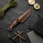 El Yapımı Bushcraft Kamp Bıçağı – 26 cm Ceviz Sap Outdoor Bıçak