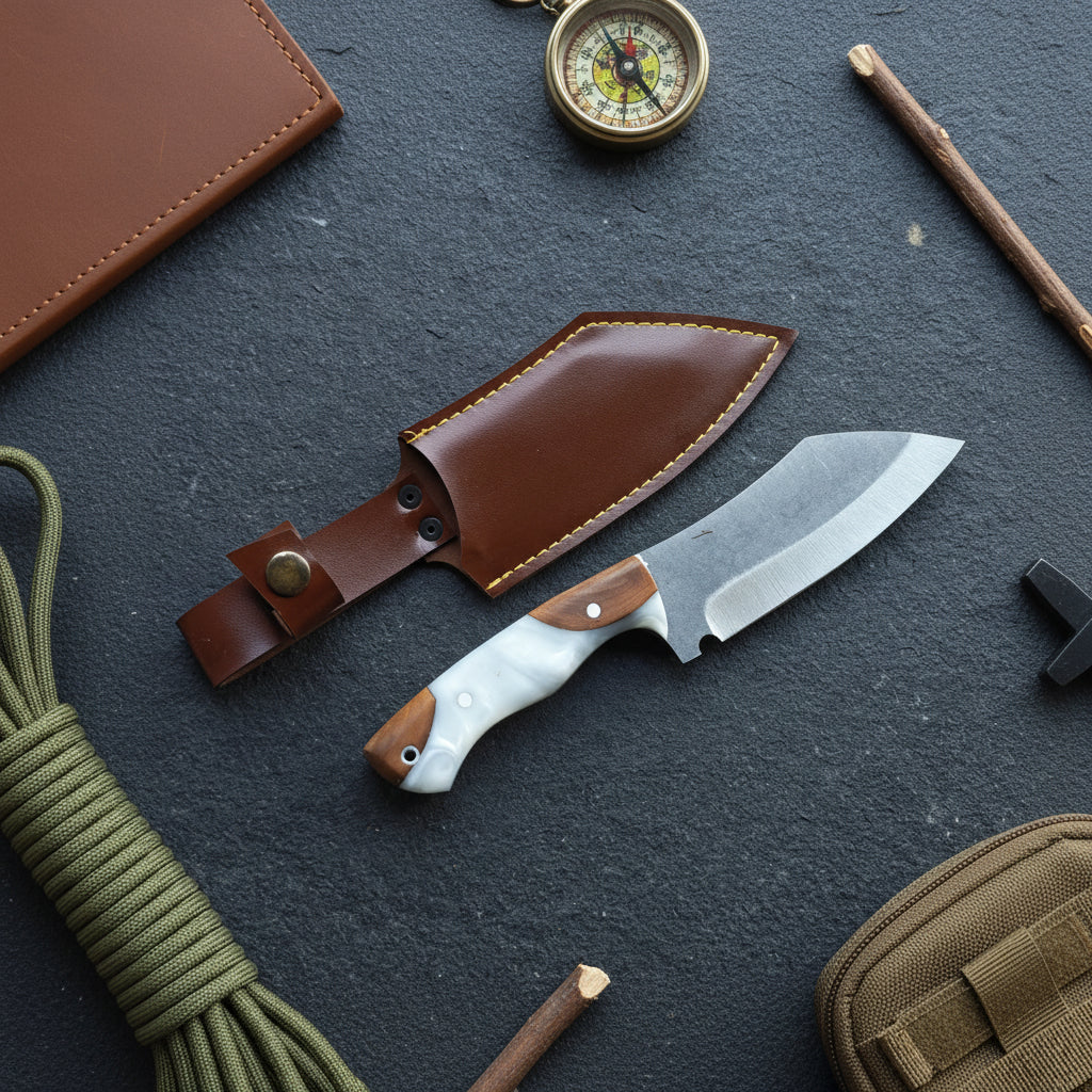 Hibrit Sap Satır Model 24 CM Kamp Bıçağı
