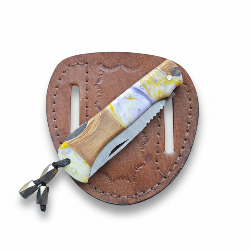 4116 Çelik Ceviz Ve Epoksi Hibrit Sap Katlanır Model - 20.5 Cm