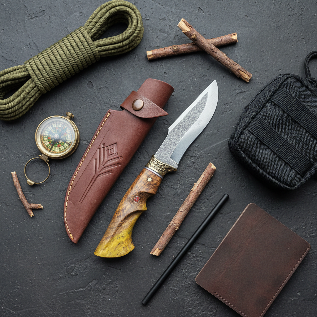 N690 Çelik Stabilize Saplı Pirinç Önlüklü Avcı Model 28.5 CM