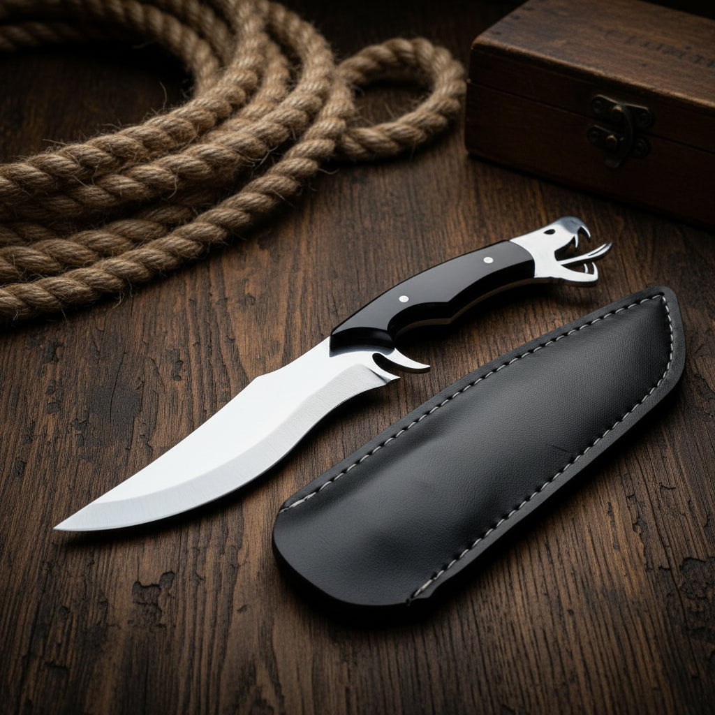 Yılan Figürlü Av Bıçağı – 32.5 cm Profesyonel Outdoor Bıçak