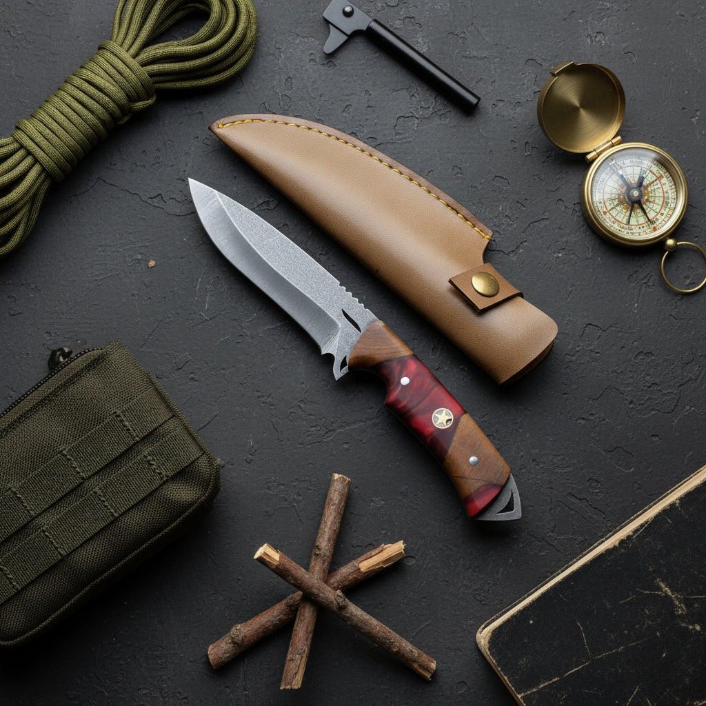 Bushcraft 25 Cm Hibrit Saplı Outdoor Av Bıçağı