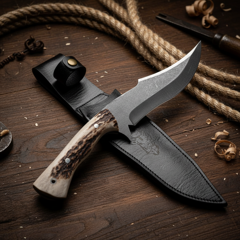 Geyik Boynuzu Sap Outdoor Model 30.5 CM Outdoor Av Bıçağı