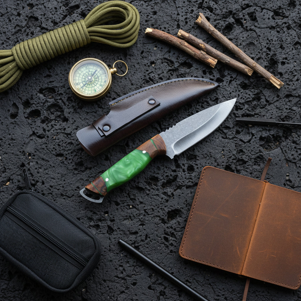 El Yapımı Outdoor Av Bıçağı – 24.5 cm Hibrit Sap El Yapımı Outdoor Bıçak