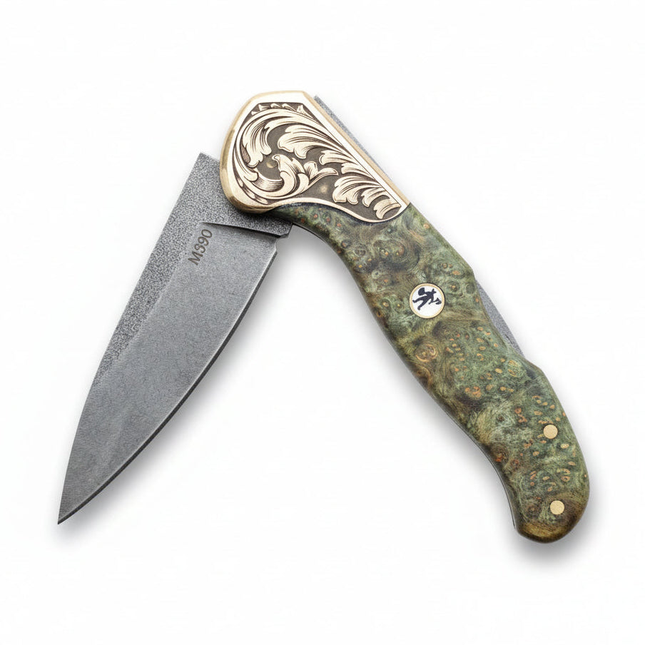 M390 Çelik Stabilize Sap 21 CM Gravür İşlemeli Model