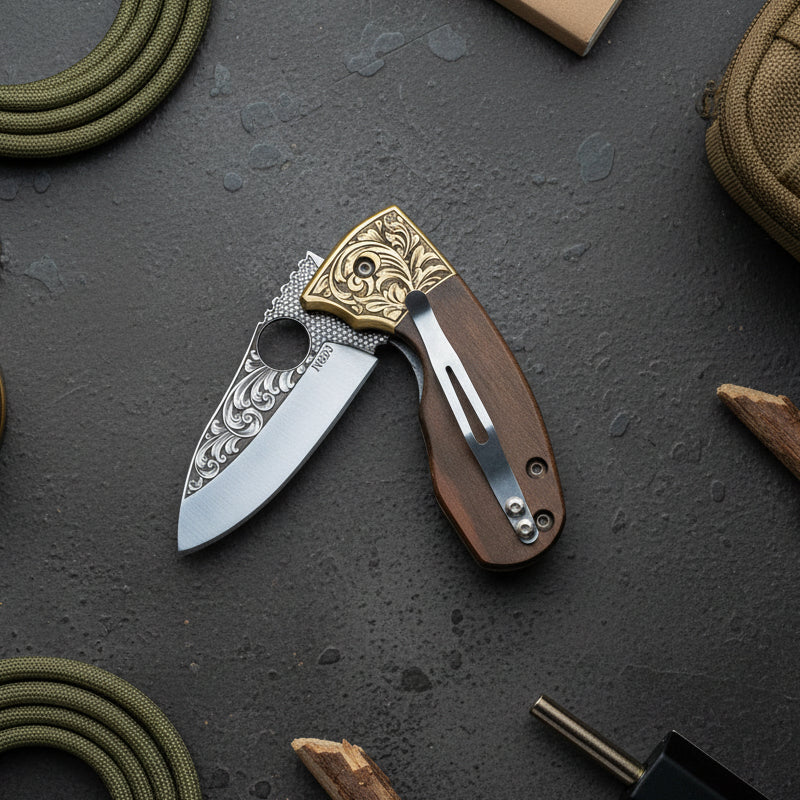 N690 Çelik 18 CM Balçak Gravür İşlemeli Naim Model