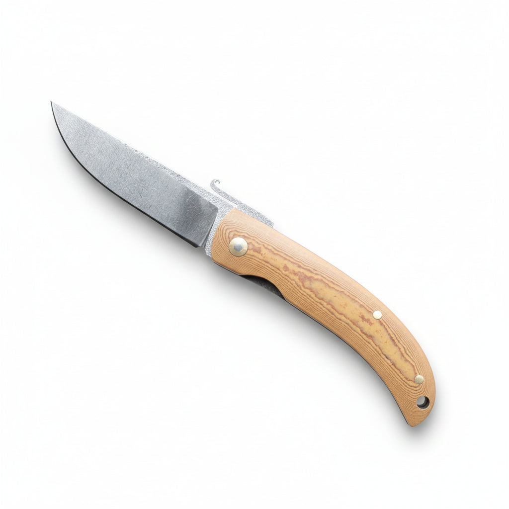 N690 Çelik Katlanır Model Vervalit Sap - 18.5 CM Kahve