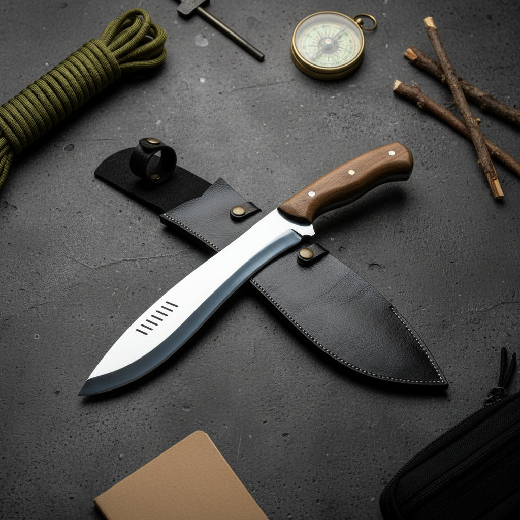 Kukri Bıçak – 40 cm Ceviz Sap Profesyonel Outdoor Model