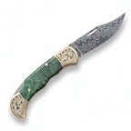 Damascus Çelik Stabilize Sap 19.5 CM Gravür İşlemeli Model