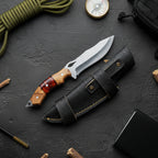 4034 Çelik Hibrit Sap Kamp Bıçağı – 25.5 cm Kırmızı Outdoor Bıçak