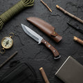 El Yapımı Bushcraft Kamp Bıçağı – 26 cm Ceviz Sap Outdoor Bıçak