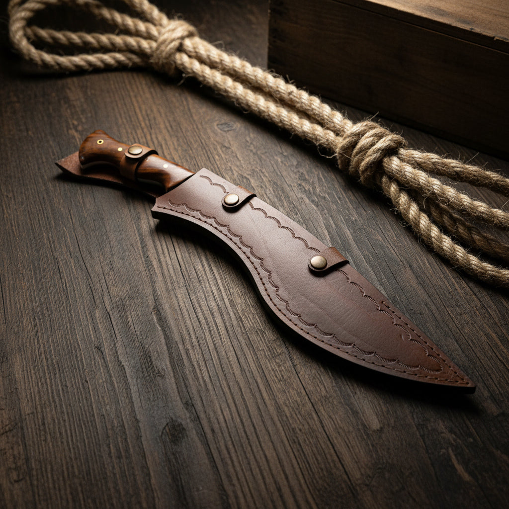 45 CM Dövme Çelik Kukri Av Bıçağı – El Yapımı Ceviz Sap