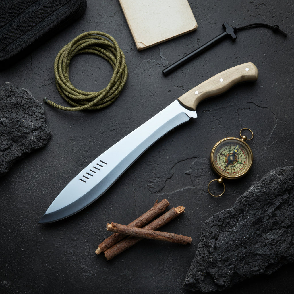 Kukri Bıçak – 40 cm Ceviz Sap Profesyonel Outdoor Model