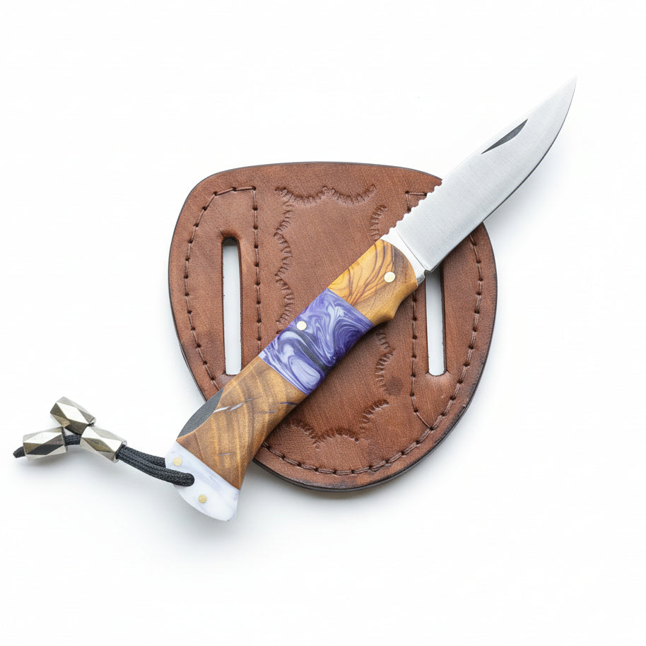 4116 Çelik Ceviz Ve Epoksi Hibrit Sap Katlanır Model - 20.5 Cm
