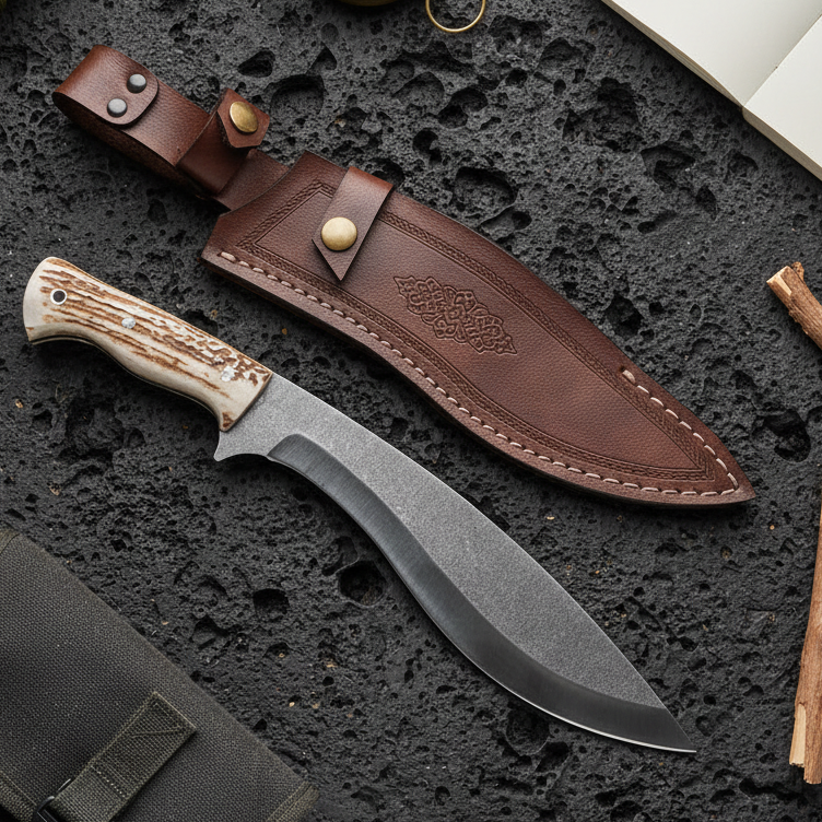 Kukri Model Geyik Boynuzu Saplı 33 CM
