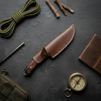 El Yapımı Bushcraft Kamp Bıçağı – 25 cm Ceviz Sap Outdoor Bıçak