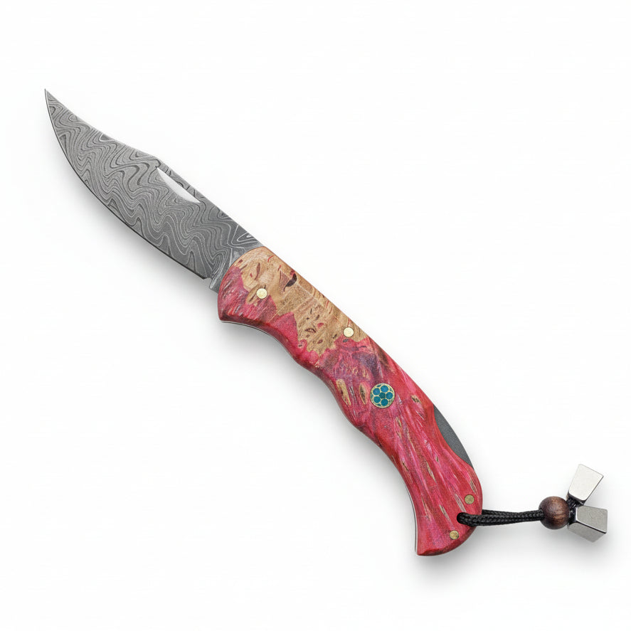 Damascus Çelik Stabilize Sap Katlanır Model - 20 Cm