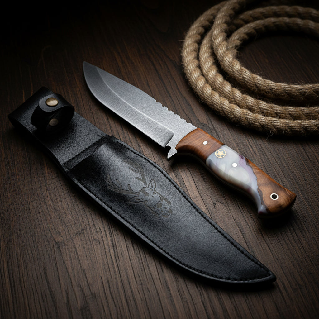 Hibrit Sap Bowie Model 30 CM El Yapımı Outdoor Av Bıçağı