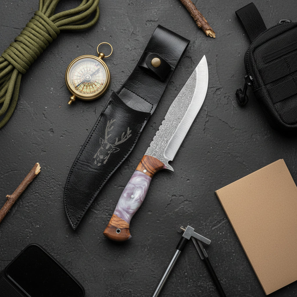 Hibrit Sap Bowie Model 30 CM El Yapımı Outdoor Av Bıçağı