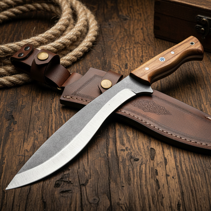 33cm Kukri Bıçak - Ceviz Sap 4116 Çelik