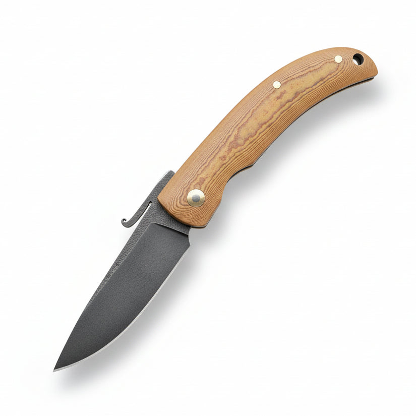 N690 Çelik Katlanır Model Vervalit Sap - 18.5 CM Kahve