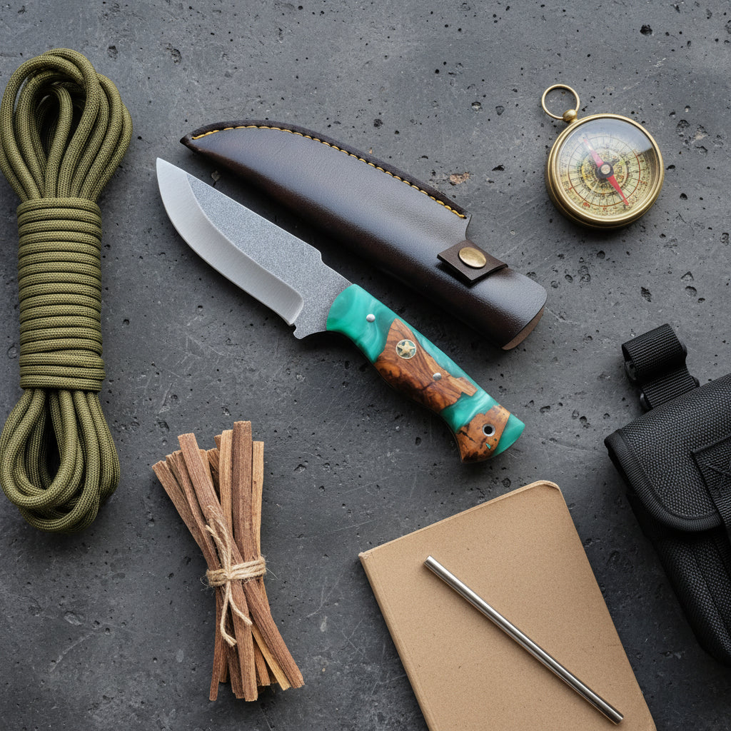 El Yapımı Outdoor Av Bıçağı – 24.5 cm Hibrit Sap El Yapımı Outdoor Bıçak