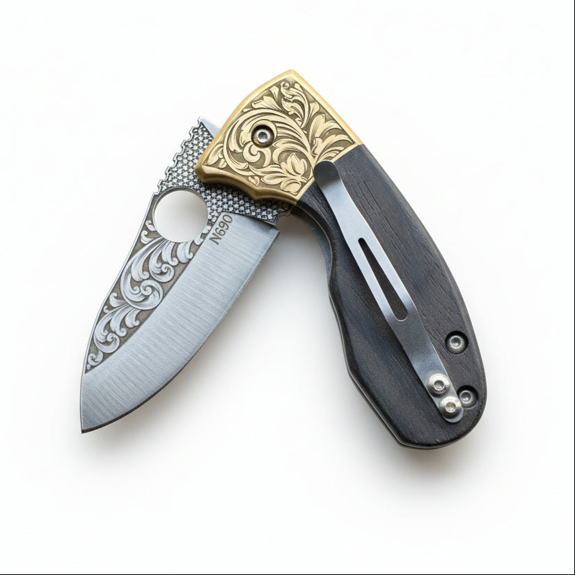 N690 Çelik 18 CM Balçak Gravür İşlemeli Naim Model