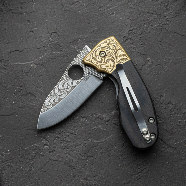 N690 Çelik 18 CM Balçak Gravür İşlemeli Naim Model