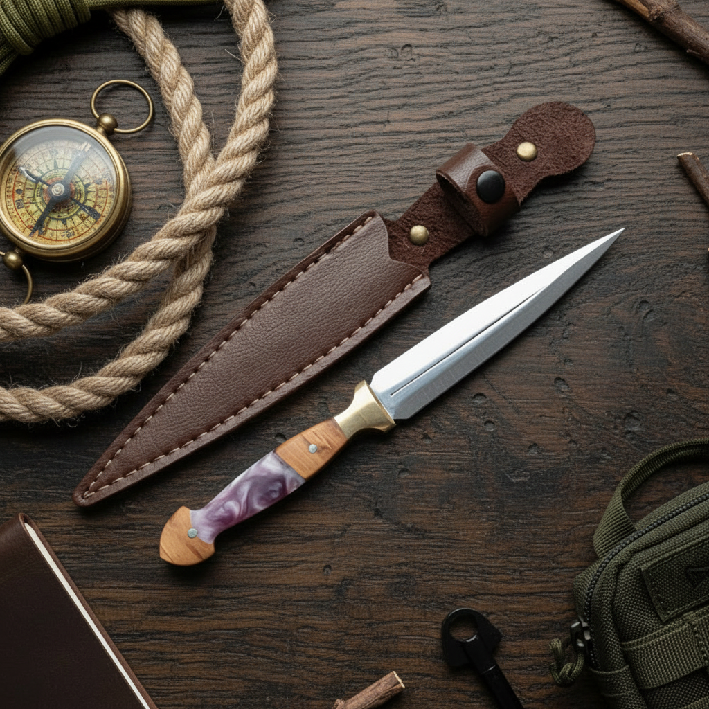 Hibrit Sap Çerkes Model 23 CM Kamp Bıçağı