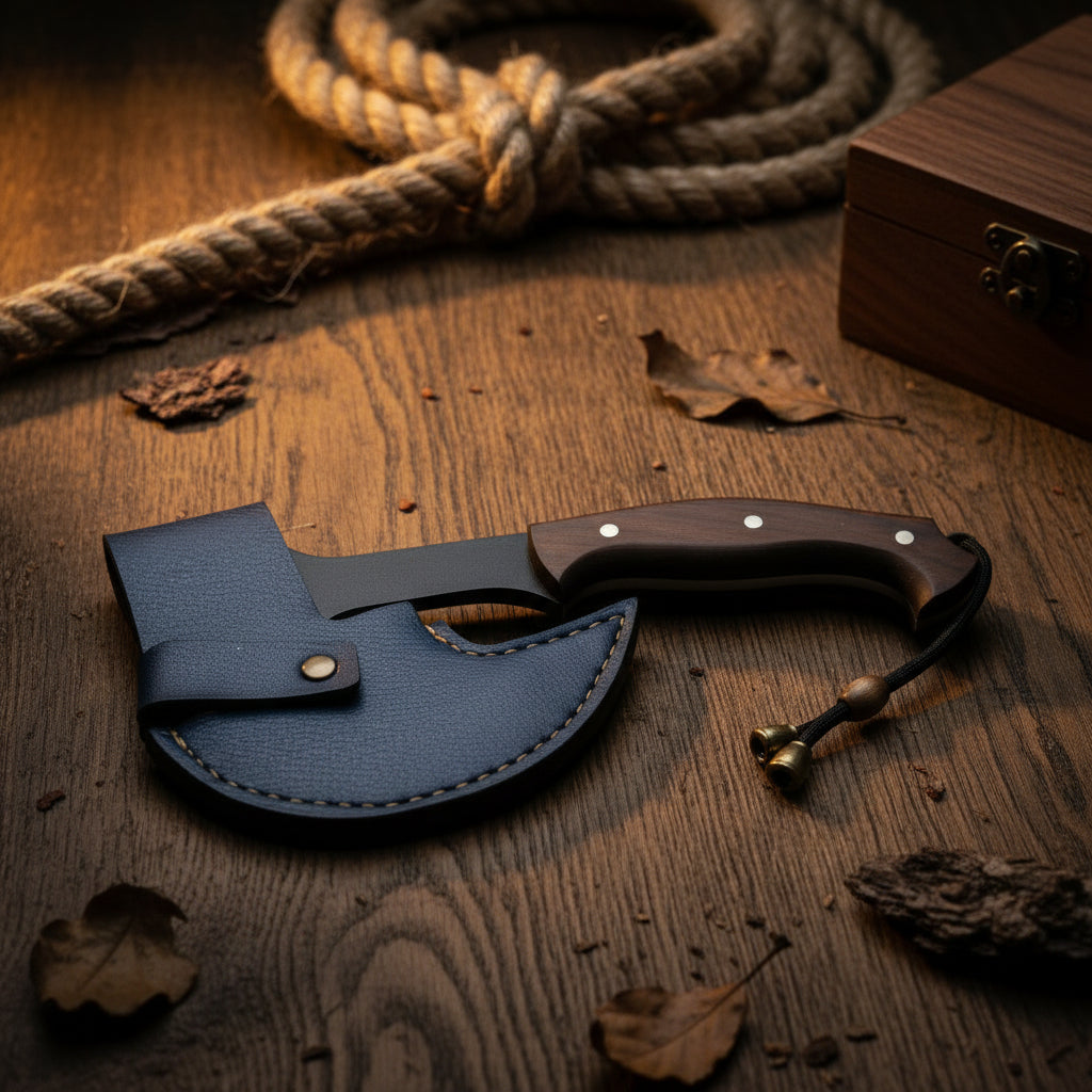 Kamp Baltası – 29 cm Karbon Çelik Ceviz Sap El Yapımı Outdoor Balta