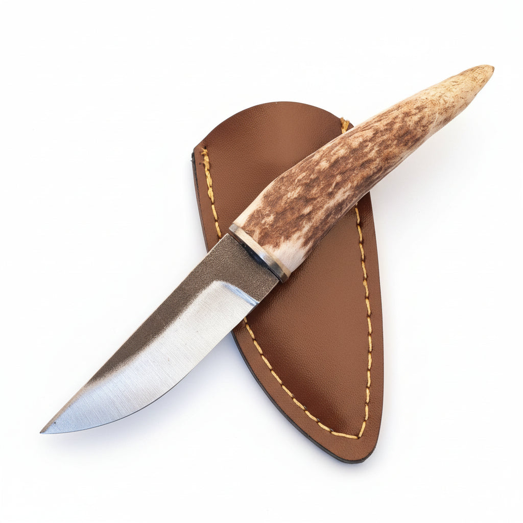 4116 Çelik Doğal Geyik Boynuzu Sap 16 CM Bushcraft Mini Kamp Bıçağı
