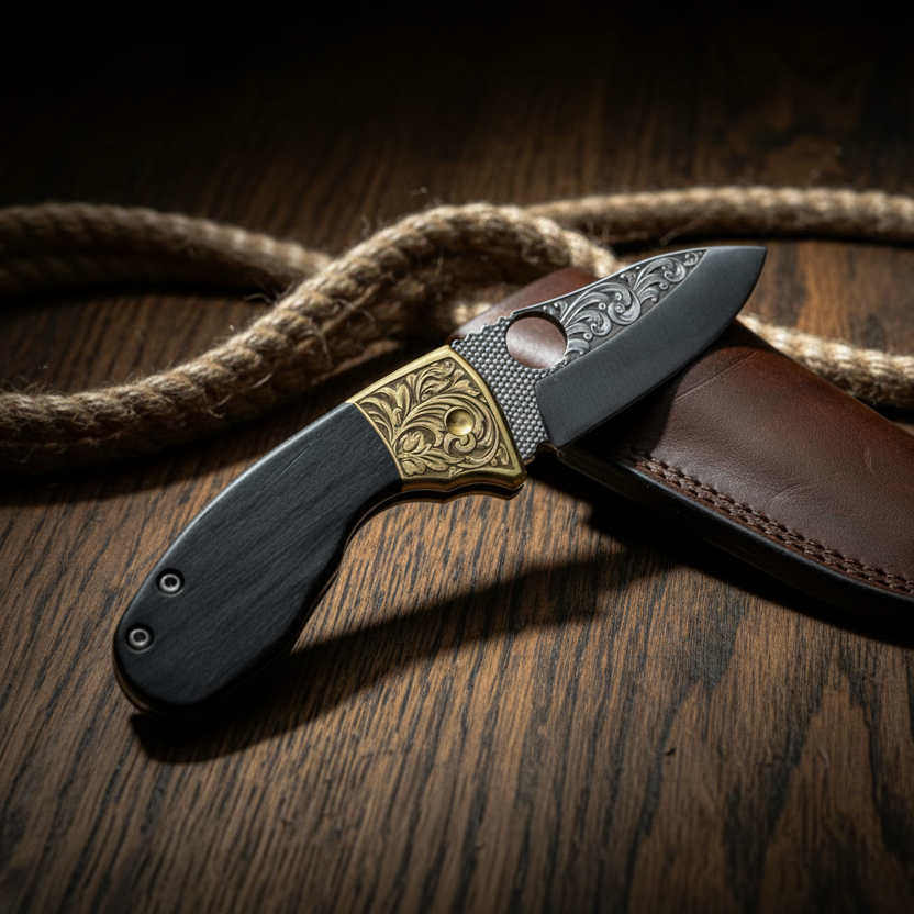 N690 Çelik 18 CM Balçak Gravür İşlemeli Naim Model