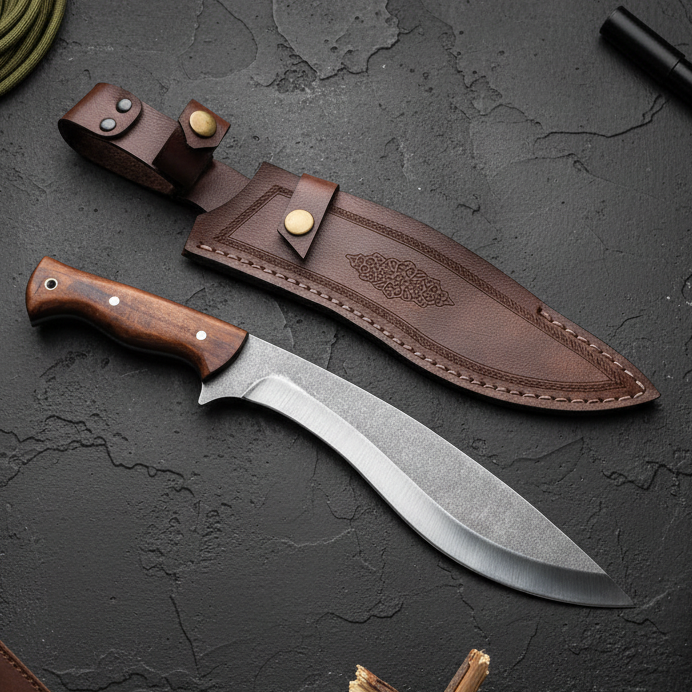 33cm Kukri Bıçak - Ceviz Sap 4116 Çelik