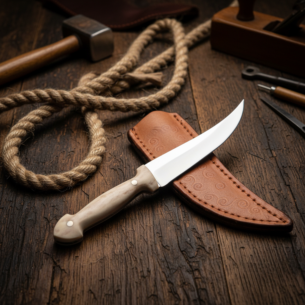 Geyik Boynuzu Sap Bushcraft Kamp Bıçağı
