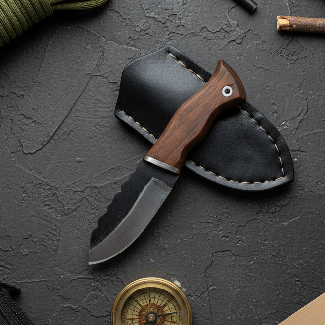 4034 Çelik Ceviz Sap 15 CM Bushcraft Kamp Bıçağı