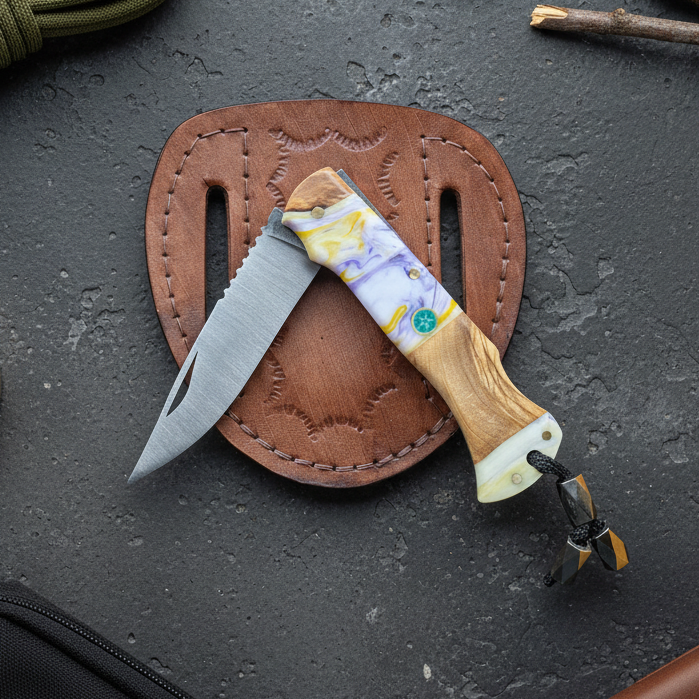 4116 Çelik Ceviz Ve Epoksi Hibrit Sap Katlanır Model - 20.5 Cm