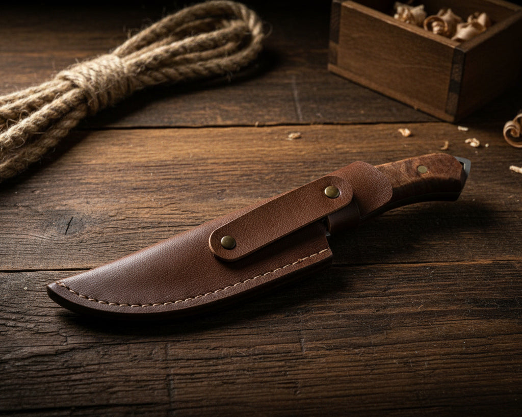 El Yapımı Bushcraft Kamp Bıçağı – 25 cm Ceviz Sap Outdoor Bıçak