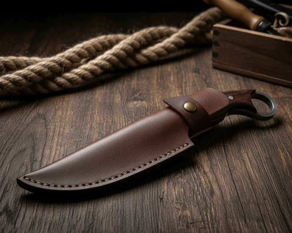 El Yapımı 25 cm Ceviz Sap Outdoor Avci Bıçağı