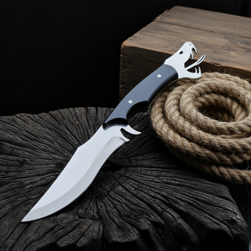 Yılan Figürlü Av Bıçağı – 32.5 cm Profesyonel Outdoor Bıçak