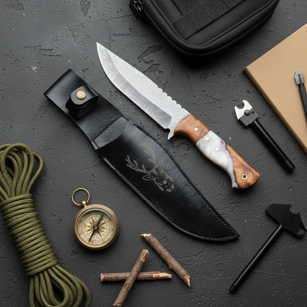 Hibrit Sap Bowie Model 30 CM El Yapımı Outdoor Av Bıçağı