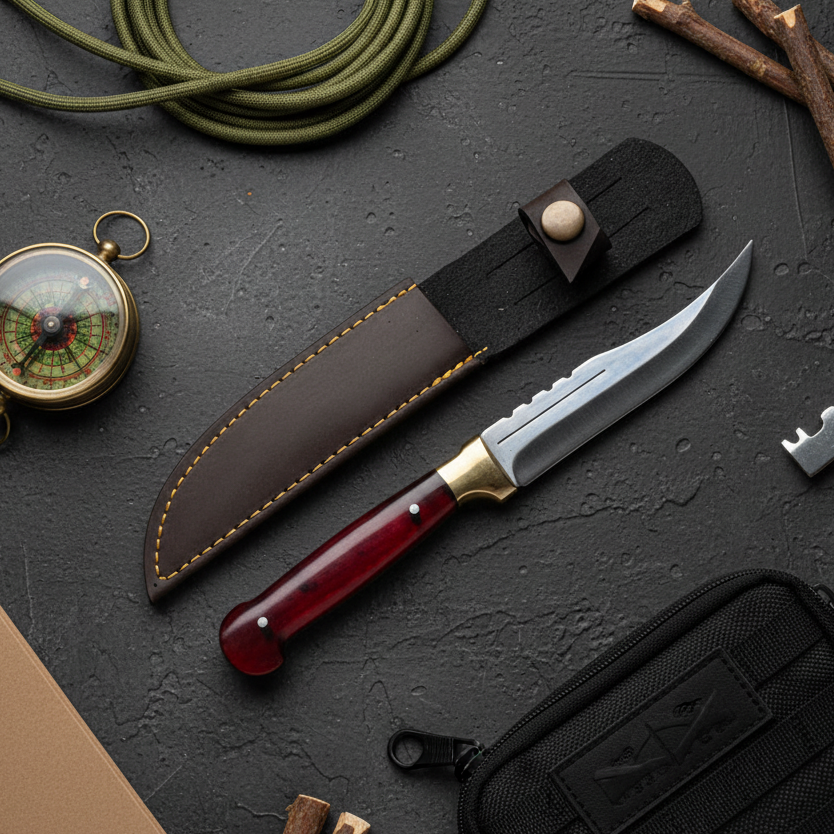 23 CM Epoksi Saplı El Yapımı Outdoor & Kamp Bel Bıçağı
