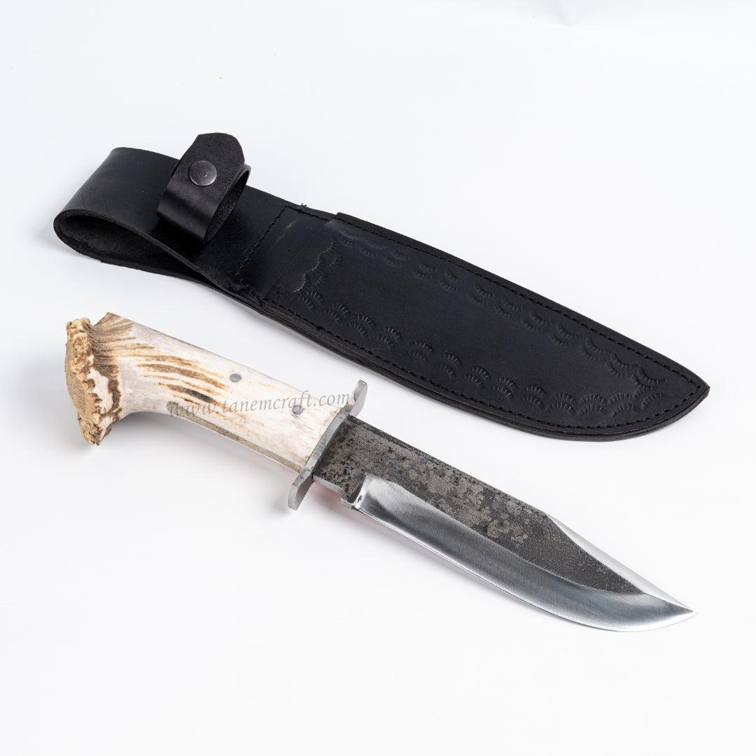 Organik Geyik Boynuzu Saplı Bowie Biçaği - Tanem Craft