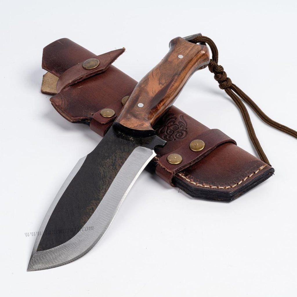 ceviz saplı el yapımı outdoor kamp bıçak 29 cm