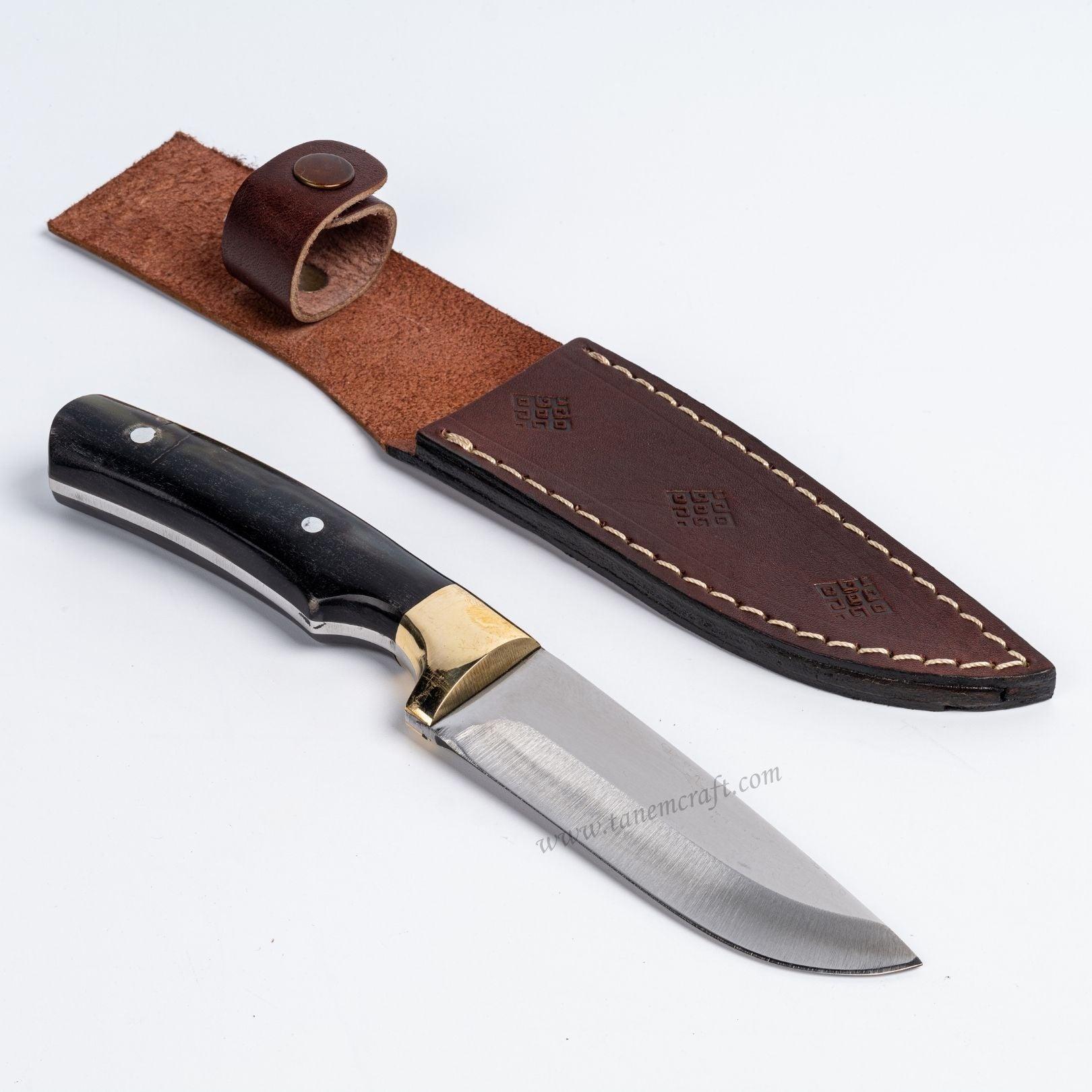koç boynuzu sap deri kılıflı outdoor bıçak Tanem Craft